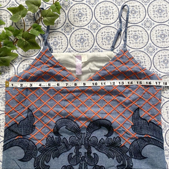 Alya boho embroidered chambray tunic/ mini dress - Picture 3 of 8